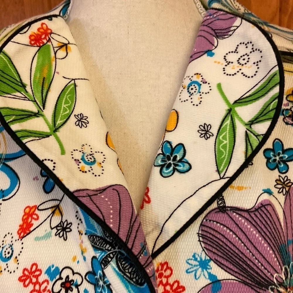 600 West Floral Capped Sleeve Slight Fit & Flare Flare/Summer Dress Casual Sz 8 - Picture 4 of 16